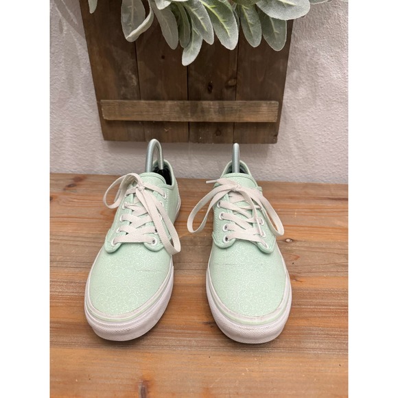 Vans Shoes - VANS low top teal with floral prints women size 7.5